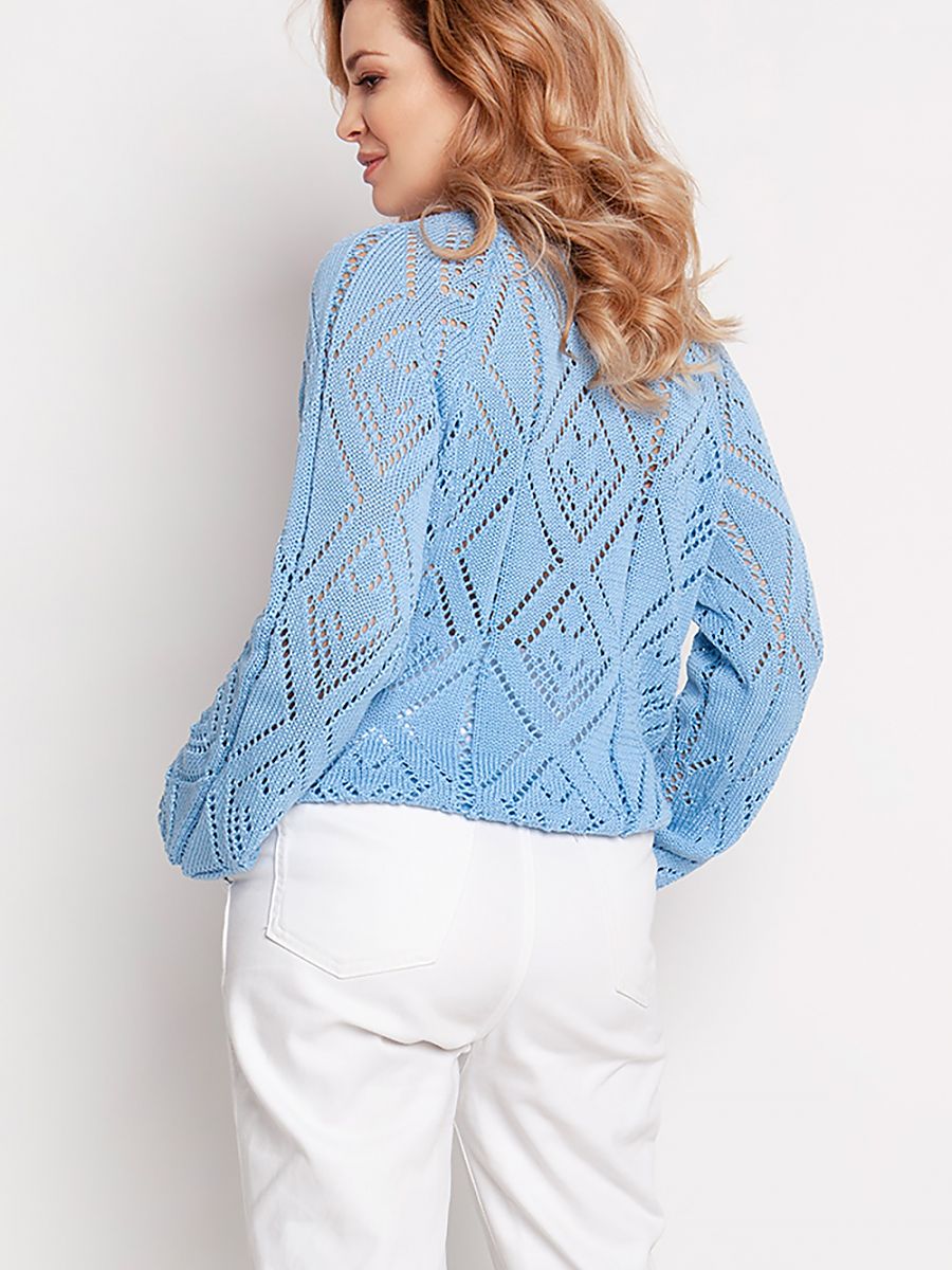 Oversized Geometric Openwork Bomber Jumper - Cardigan MKM