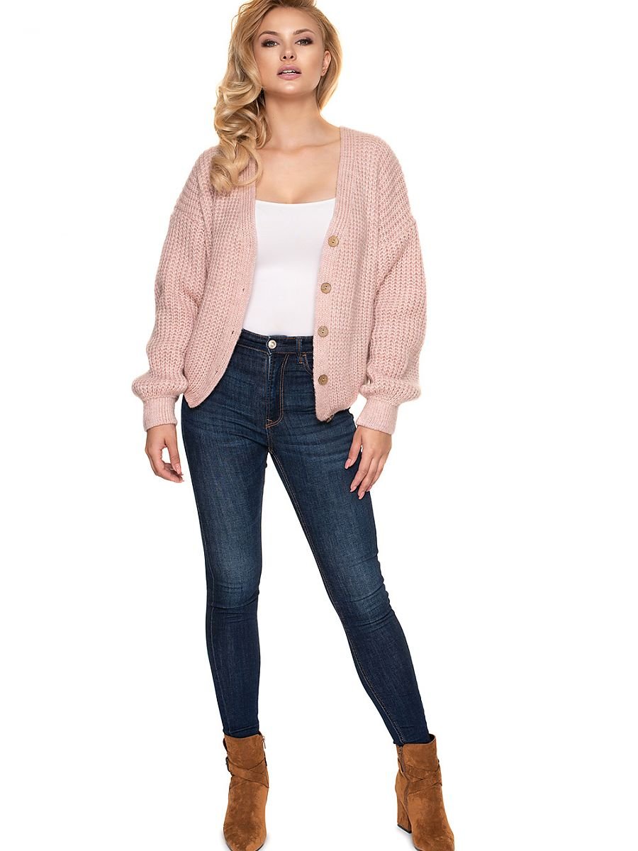 Jumper with Peep-Through Cardigan Detail