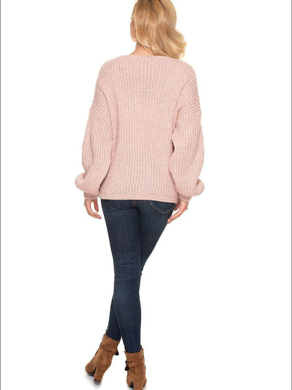 Jumper with Peep-Through Cardigan Detail