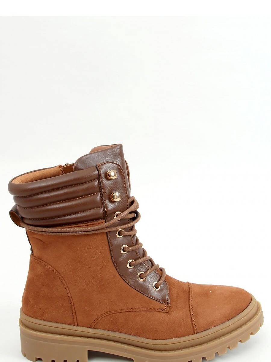 Lace-Up Eco-Suede and Faux Leather Boots