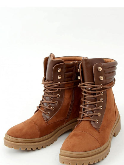 Lace-Up Eco-Suede and Faux Leather Boots