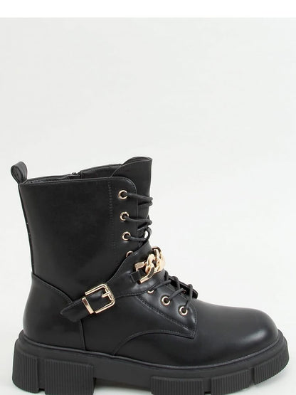 Inello Lace-Up Ladies Boots with Chain Detail