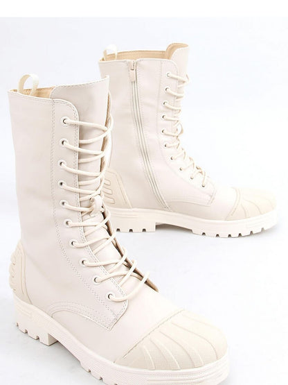 Inello Lace-Up Military Style Women's Boots with Fur Lining