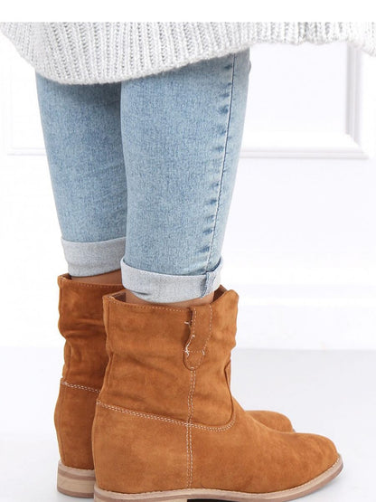 Buskin Boots Inello - Women's Autumn Platform Boots with Faux Suede and Fur Lining