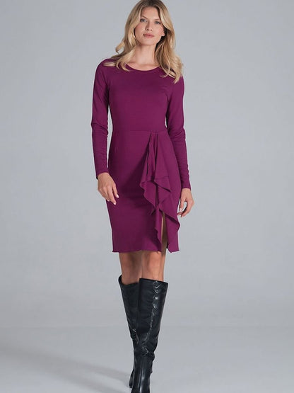 Cocktail Dress by Figl with Long Sleeves and Drapery Detail