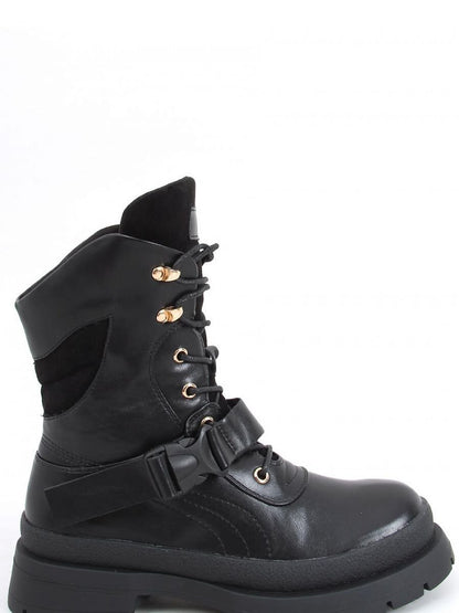 Inello - Women's Lace-Up Military Boots with Thick Sole