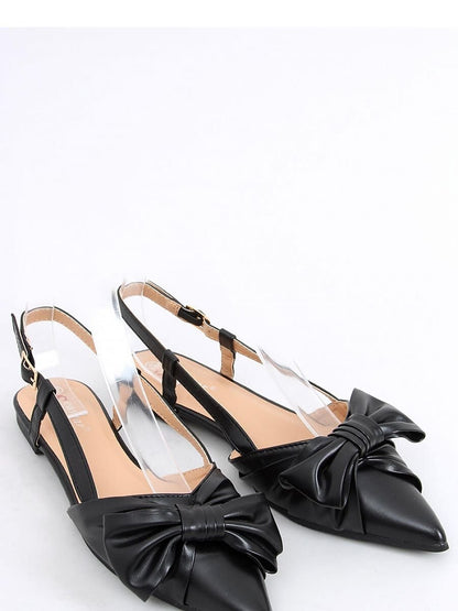 Inello Pointed-toe Ballet Flats with Open Heel