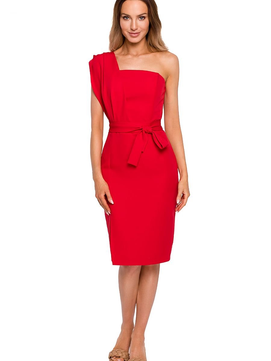 Cocktail Dress Moe - Elegant One-Shoulder Pencil Dress