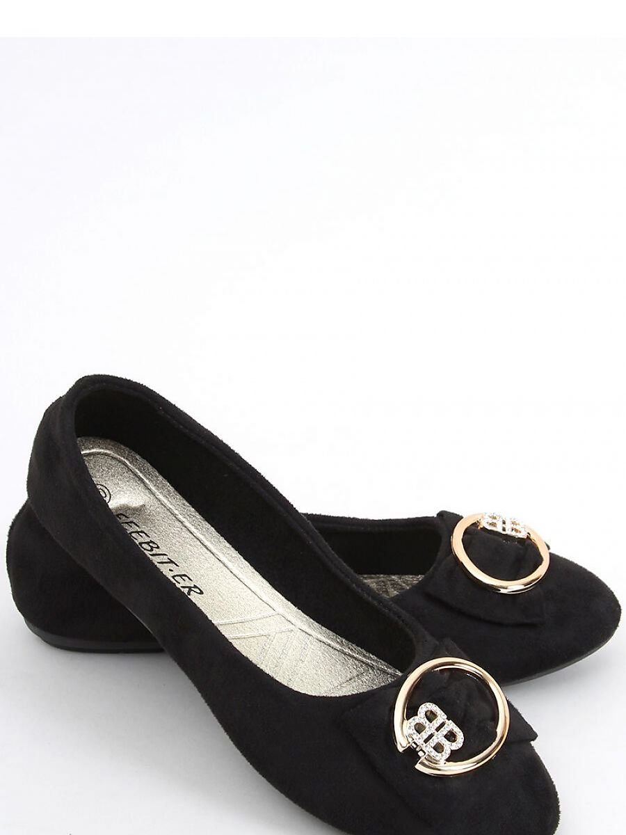 Black Bow-Adorned Ballet Flats by Inello