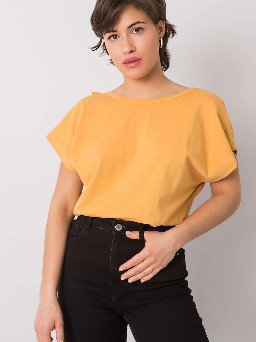 Stylish Frill-Trimmed Short-Sleeve Blouse