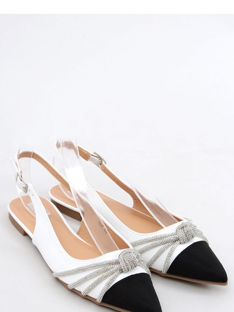 Elegant Zircon-Embellished Women's Ballet Flats with Open Heel