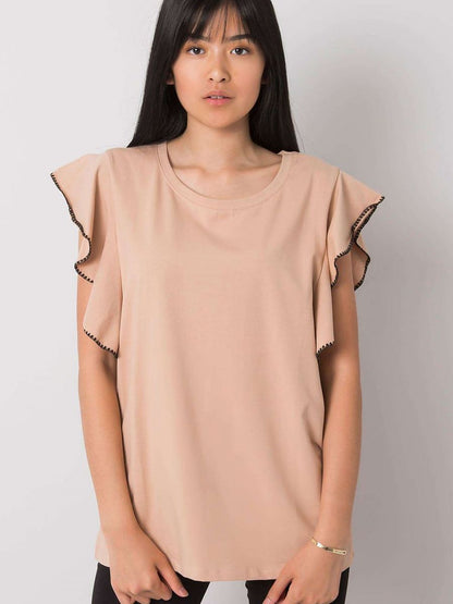 Frilled Short-Sleeve Blouse