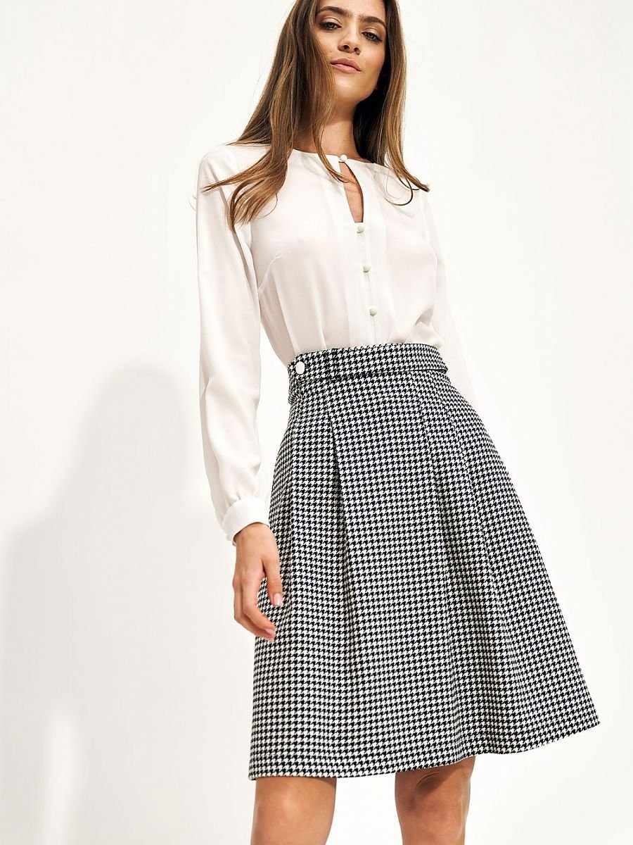 Flared Waist-Belted Skirt