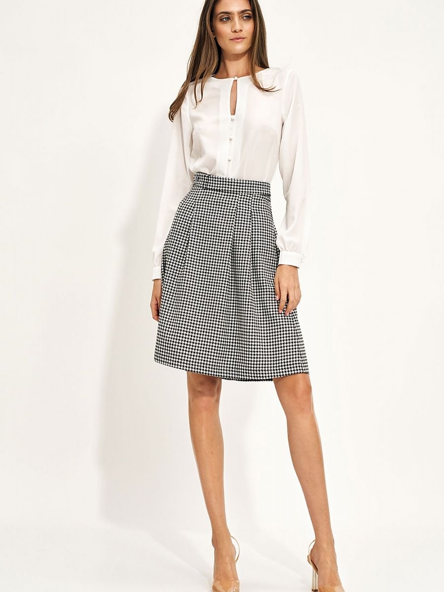 Flared Waist-Belted Skirt