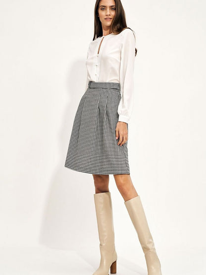 Flared Waist-Belted Skirt