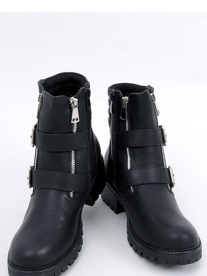 Inello Leather Women's Military Style Boots with Fur Lining