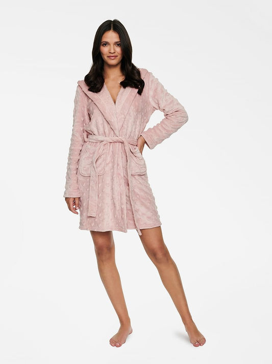 Henderson Plush Embossed Heart Bathrobe