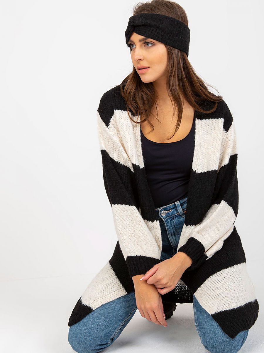 Cardigan Och Bella: Colourful Striped Oversized Knitwear