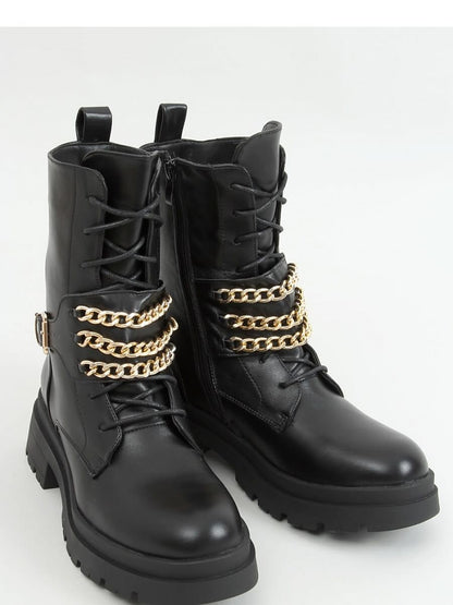 Chained Lace-Up Women's Boots