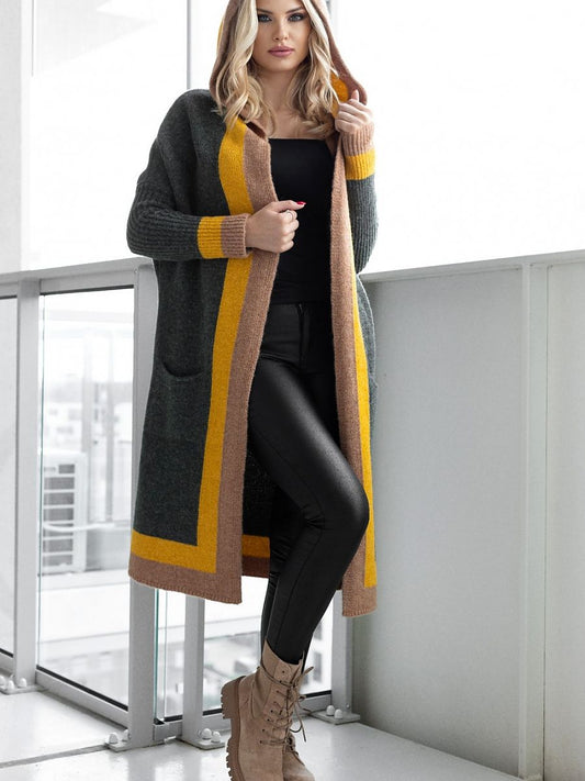 Hooded Open-Front Cardigan