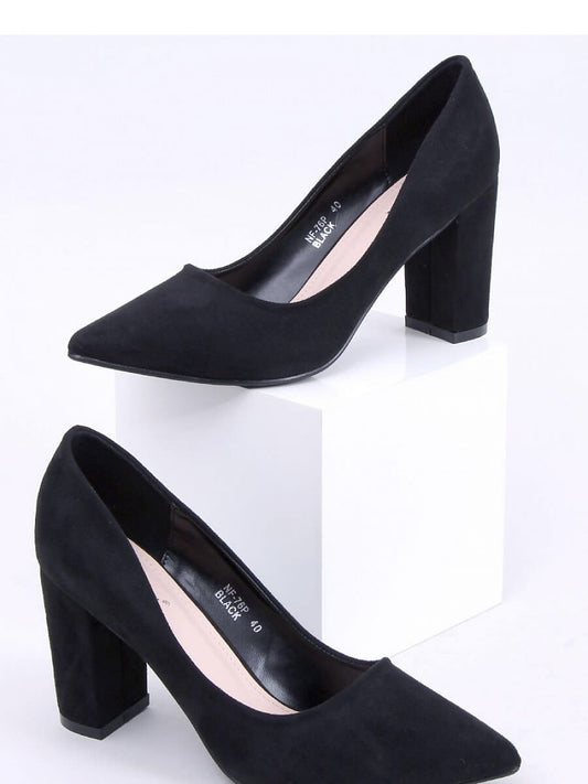 Classic Suede Pointed-Toe Block Heel Pumps