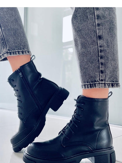 Inello Lace-Up Boots with Zipper Closure