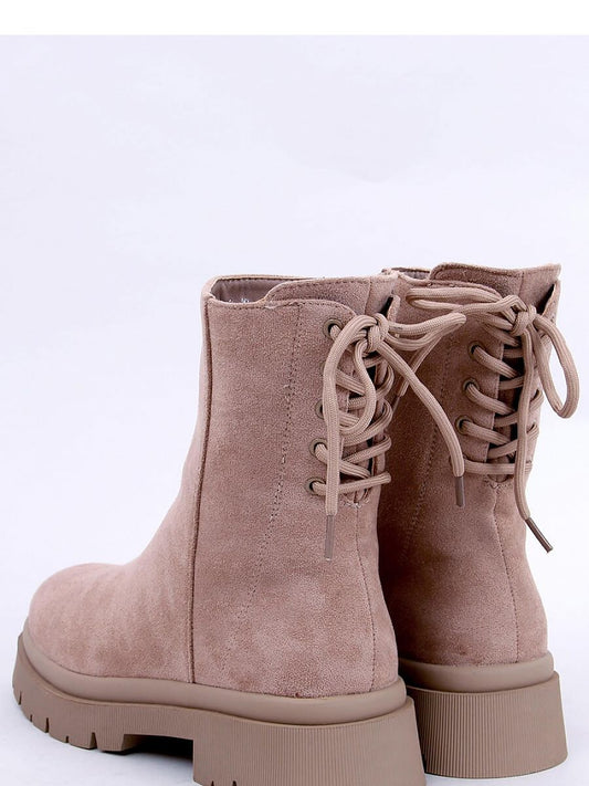 Inello High Sole Suede Boots with Decorative Lacing