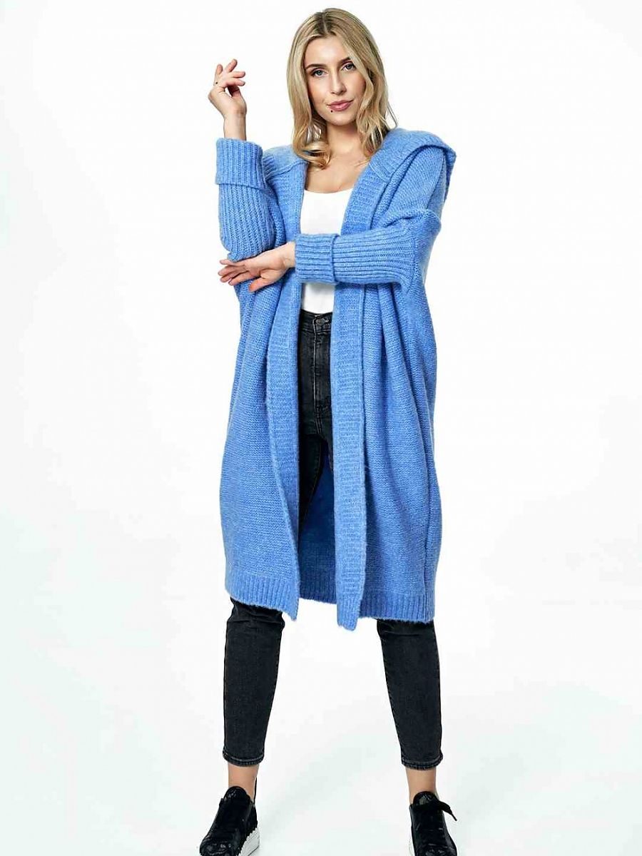 Figl Hooded Cardigan with Decorative Stitching