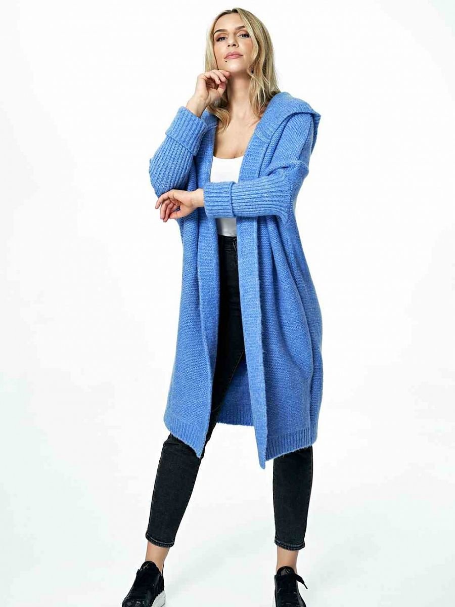 Figl Hooded Cardigan with Decorative Stitching