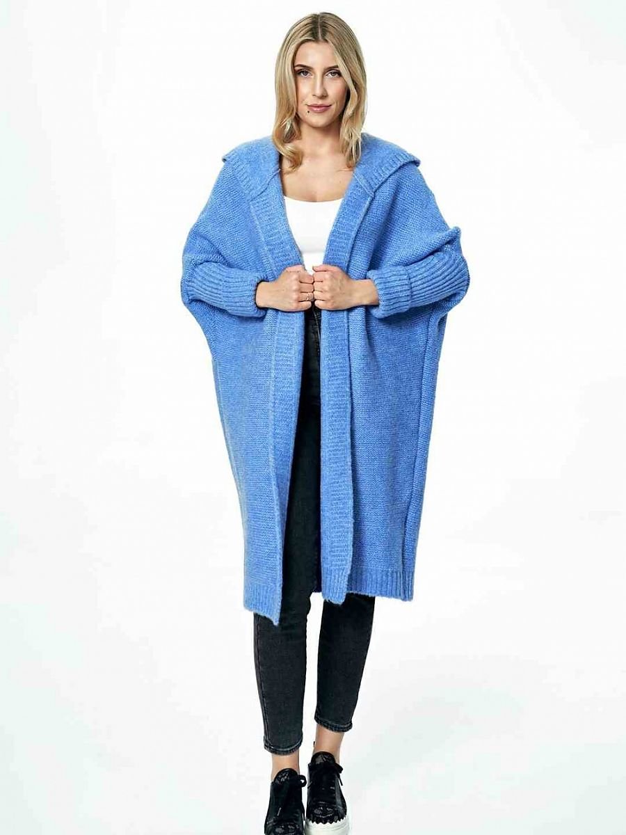 Figl Hooded Cardigan with Decorative Stitching