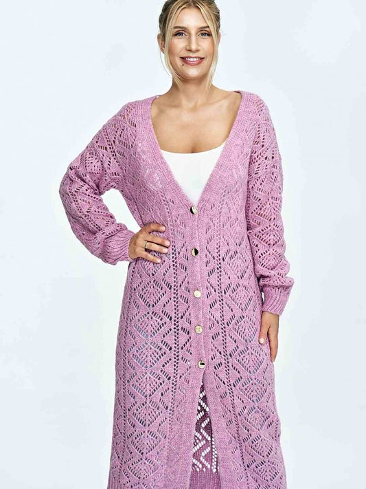 Knitted Cardigan Figl With Openwork Detail