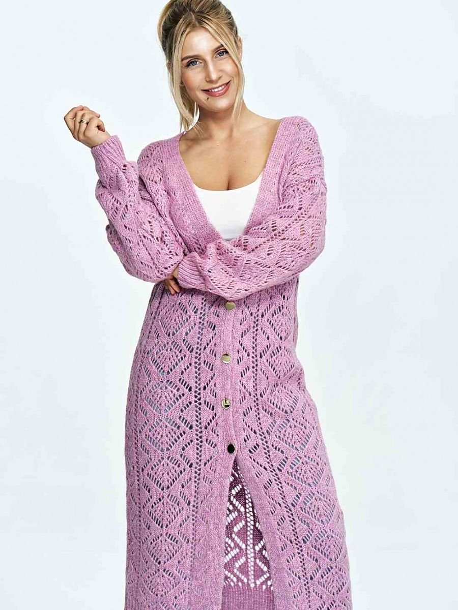 Knitted Cardigan Figl With Openwork Detail