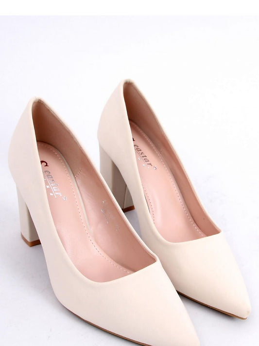 Inello Fabric Block Heel Pumps with Delicate Pointed Noses