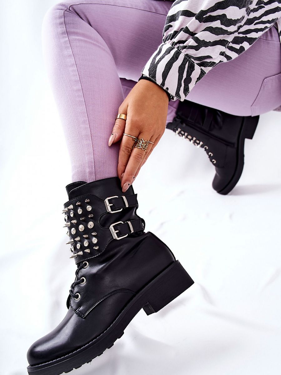 Step in Style Eco Leather High Boots with Zipper and Buckle Fastening