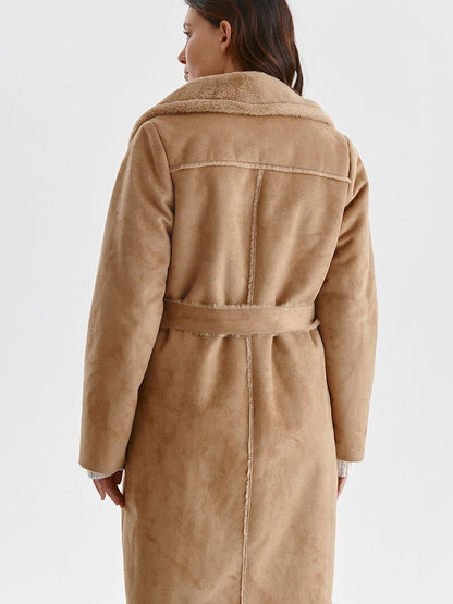 Cozy Sheepskin Knee-Length Women's Coat