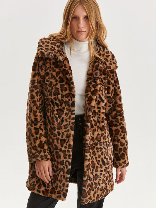 Charming Grace Animal Print Faux Fur Coat