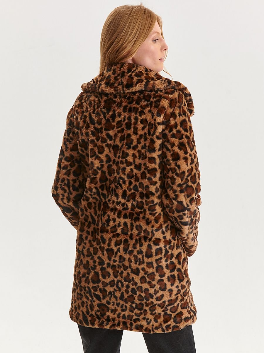 Charming Grace Animal Print Faux Fur Coat