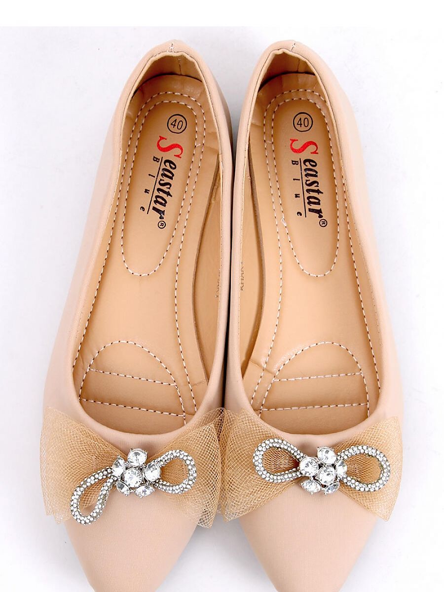 Sparkling Stone Bow Ballet Flats by Inello