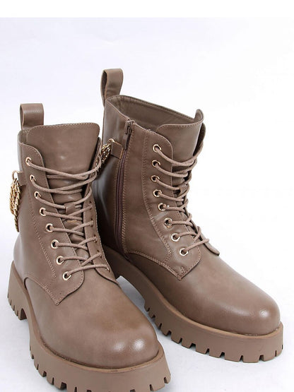 Inello Lace-Up Boots with Fashionable Chains