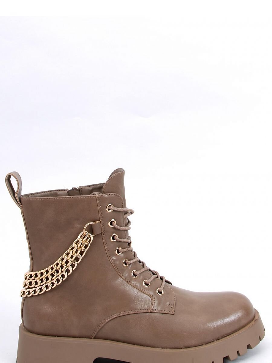 Inello Lace-Up Boots with Fashionable Chains