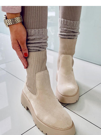 Inello Suede Boots with Platform and Faux Fur Lining