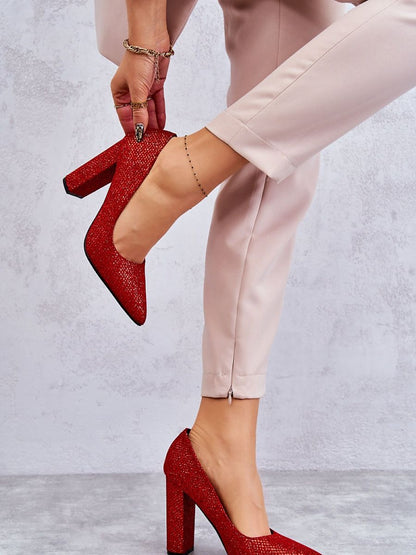 Elegant Woven Block Heel Pumps for Sophisticated Style