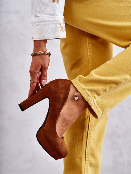 Eco-Suede Platform Block Heel Pumps: Effortless Elegance