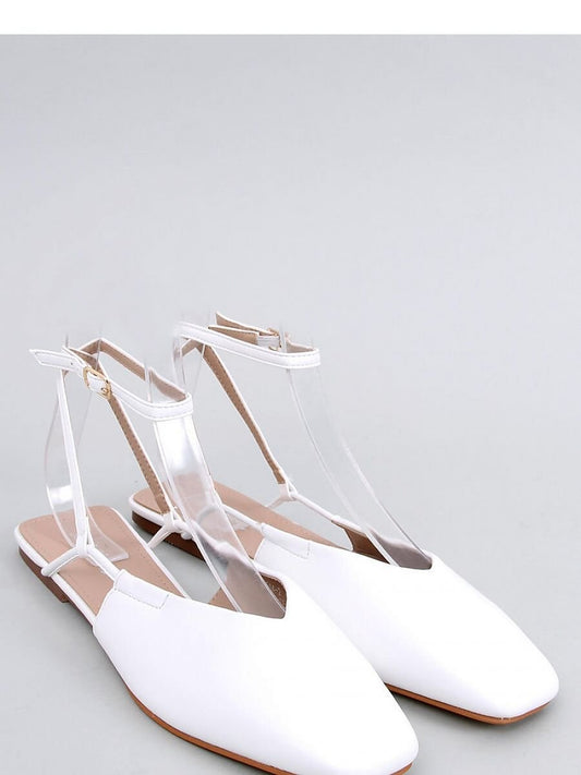 Ballet Flats with Square Toes and Ankle Clasp