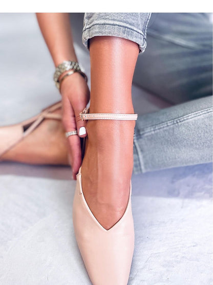 Inello Open Heel Square Toe Ballerina Flats