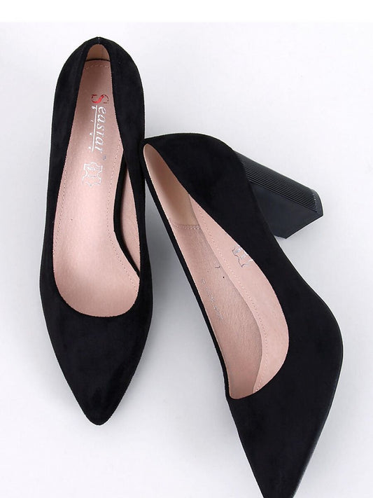 Elegant Suede Block Heel Pumps by Inello