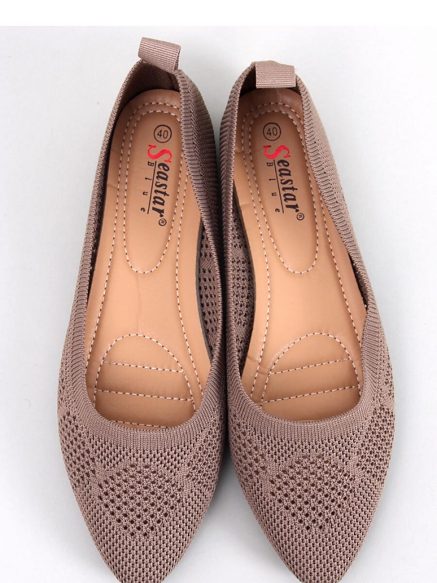 Inello Almond-Shaped Ballet Flats with Airy Openwork Pattern