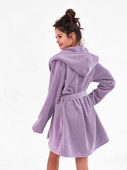 Cozy Cotton Hooded Bathrobe for Women