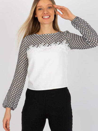 Lace Sleeve Formal Blouse