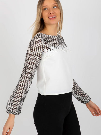 Lace Sleeve Formal Blouse